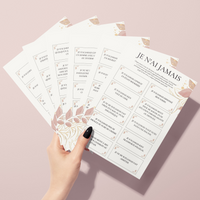 Jeu Je n'ai jamais à imprimer - Rose et Doré Fleuri - 100 Cartes pour adultes PDF