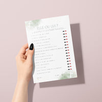 Jeux de mariage à personnaliser Canva - Aquarelle Vert - 25 cartes PDF à imprimer