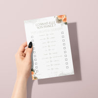 Jeux de mariage à personnaliser Canva - Aquarelle Fleuri - 25 cartes PDF à imprimer