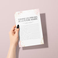 Jeux de mariage à personnaliser Canva - Rose Fleuri - 25 cartes PDF à imprimer