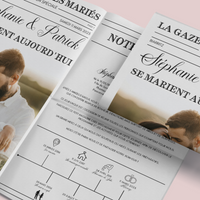 Pack Gazette des mariés Moderne + 20 Jeux à personnaliser Canva - Journal de mariage PDF