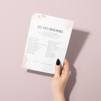 Jeux de mariage à personnaliser Canva - Rose Fleuri - 25 cartes PDF à imprimer