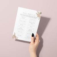 Jeux Baby Shower à Imprimer Fleuri Neutral - 30 Activités Fête Prénatale