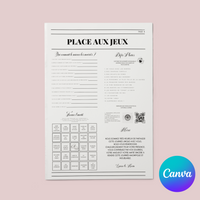 Pack Gazette des mariés + 20 Jeux à personnaliser Canva - Journal de mariage PDF