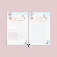 Jeux Baby Shower à Imprimer Bleu Élégant - 30 Activités Fête Prénatale