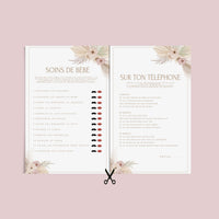 Jeux Baby Shower à Imprimer Rose Floral - 30 Activités Fête Prénatale