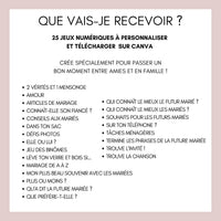 Jeux de mariage à personnaliser Canva - Boho Fleuri - 25 cartes PDF à imprimer