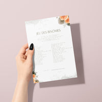 Jeux de mariage à personnaliser Canva - Aquarelle Fleuri - 25 cartes PDF à imprimer