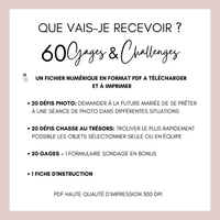 Jeux EVJF en Ville à Imprimer Rose & Blanc - 60 Gages & Défis