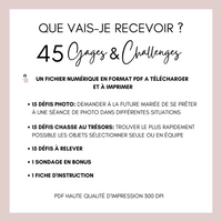 Jeux EVJF en Ville à Imprimer Rose & Gold Fleuri - 45 Gages & Défis