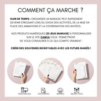 Jeux de mariage à personnaliser Canva - Aquarelle Vert - 25 cartes PDF à imprimer