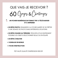 Jeux EVJF en Ville à Imprimer Rose & Gold Fleuri - 60 Gages & Défis