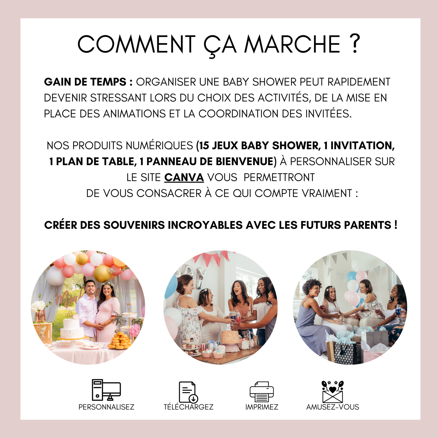 ACTION ou VERITE! Carte à gratter BABY Shower! personnalisé! Jeux fête  prénatale