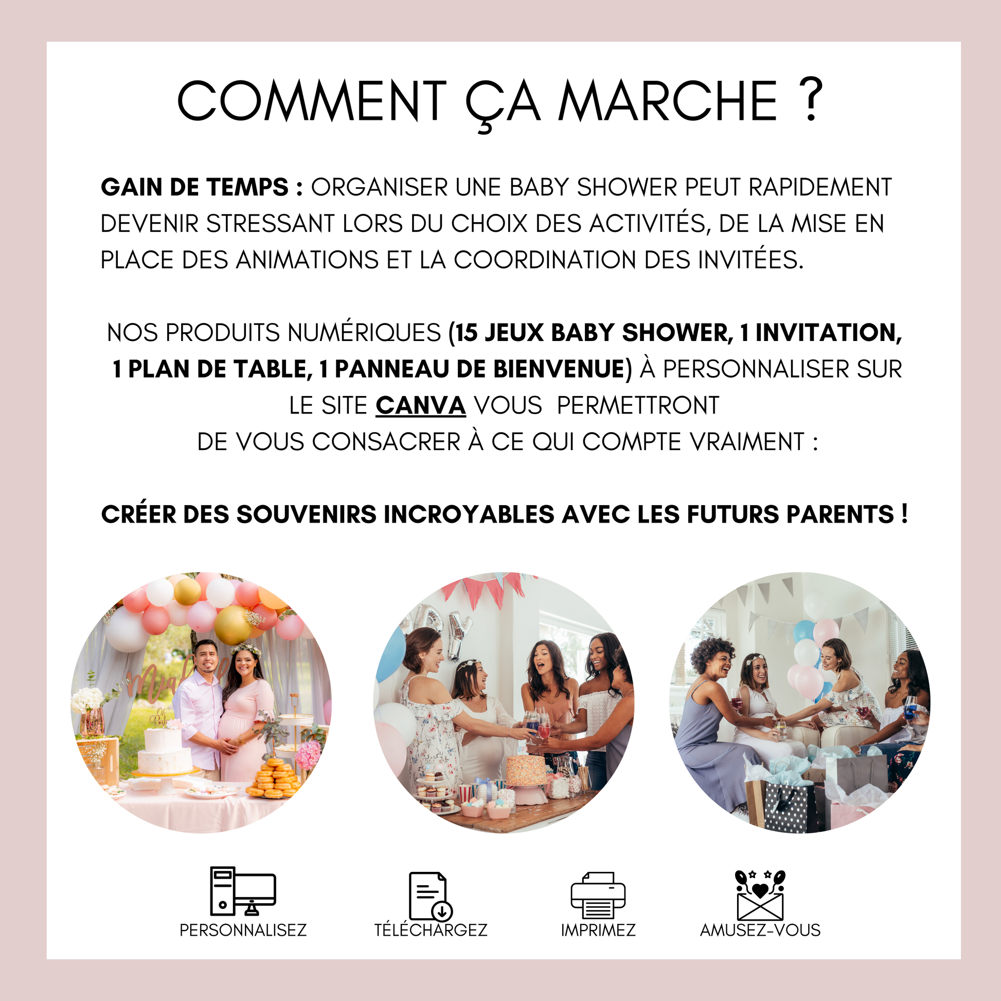 Jeux Baby shower numériques à télécharger