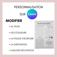 Gazette des mariés à personnaliser Canva - Moderne et Élégant - Journal de mariage PDF