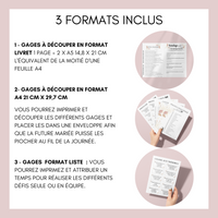 Jeux EVJF en Ville à Imprimer Rose & Gold Fleuri - 60 Gages & Défis